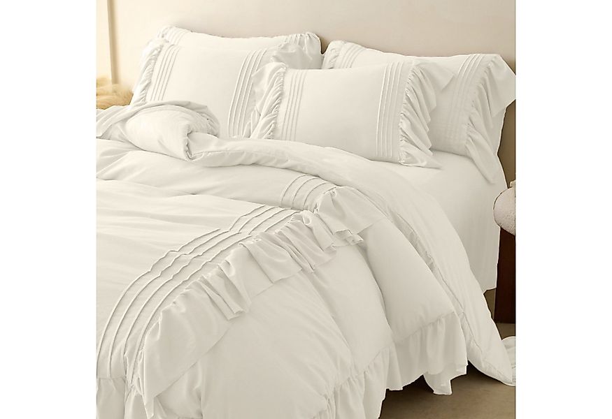 BYSURE Bettwäsche, 2 teilig, Romantisches Rüschen-Steppset 2-teilig, 3-teil günstig online kaufen