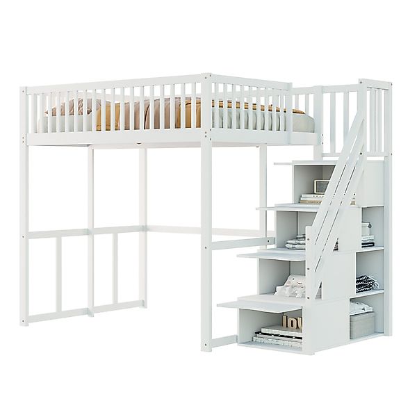 OKWISH Kinderbett Stauraumbett mit großem Kleiderschrank günstig online kaufen