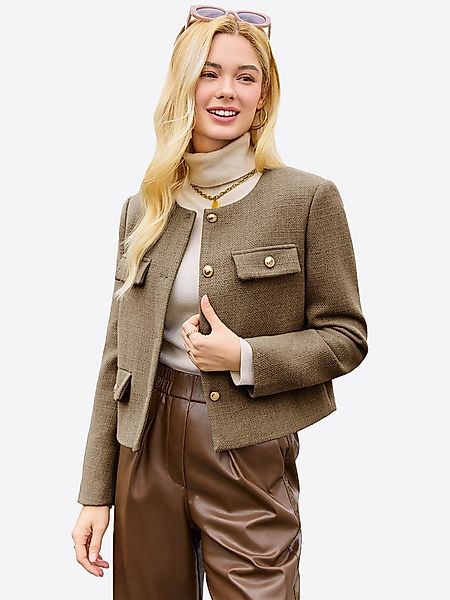 Imily Bela Kurzmantel Damen Button-Kurzjacke Coat (Packung, 1-tlg., 1per-Pa günstig online kaufen