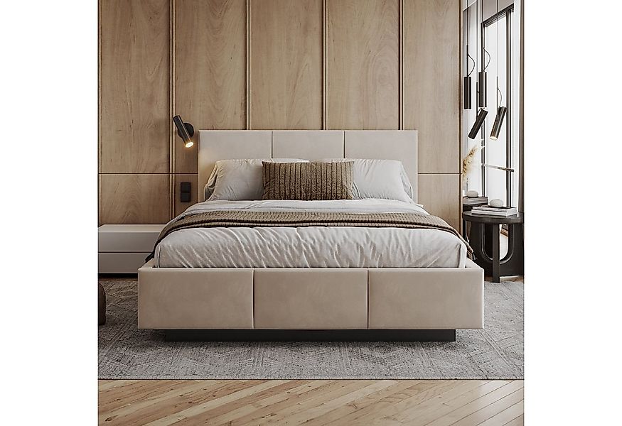 FDM Polsterbett ALMADA modern mit Bettkasten MADE IN EU - mit Trinity Velou günstig online kaufen
