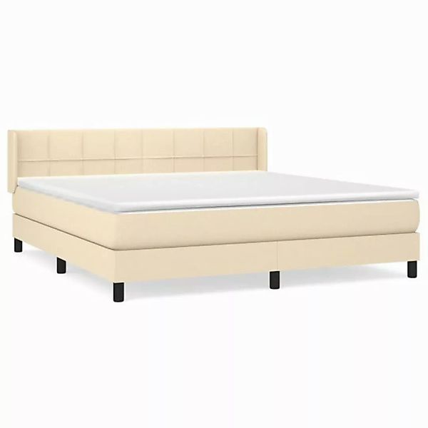 vidaXL Boxspringbett Boxspringbett mit Matratze Creme 160x200 cm Stoff Bett günstig online kaufen