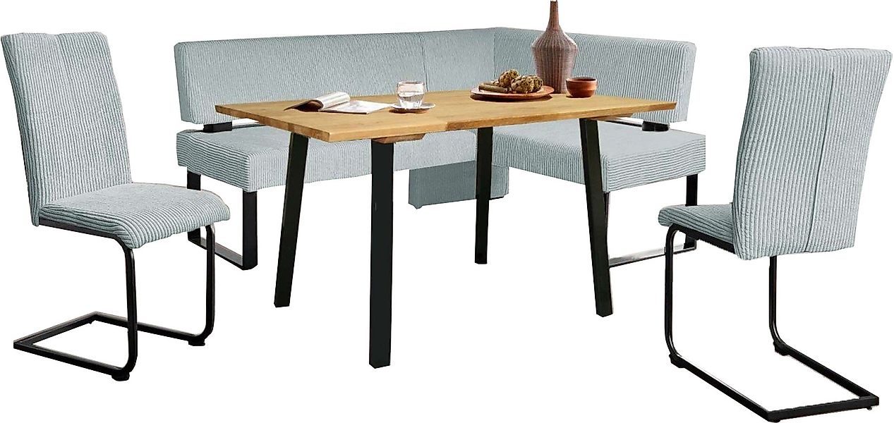 Home affaire Eckbankgruppe »Oliver«, (Set, 4 tlg., 4-tlg), Eckbank mit Well günstig online kaufen