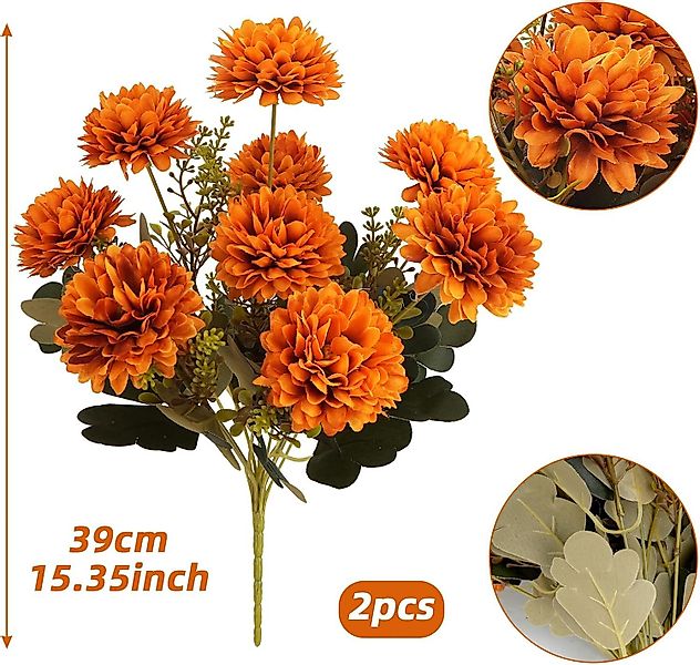 Kunstblumenstrauß 2 Stück Künstliche Chrysanthemen Herbstdeko günstig online kaufen