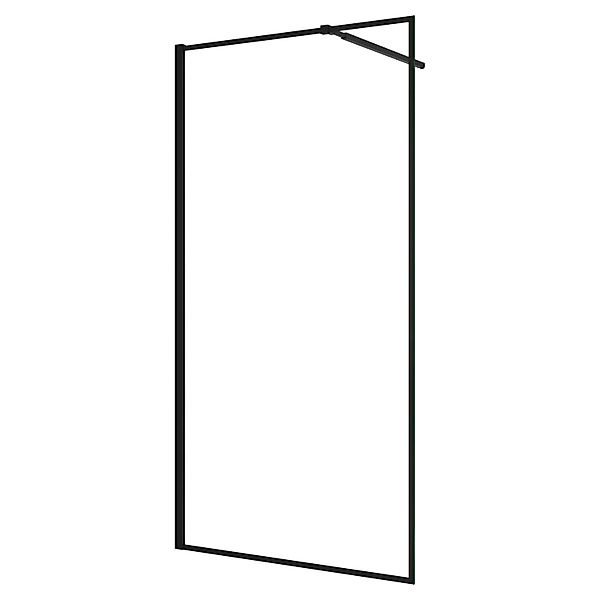 AICA 90x200cm Walk In Schwarz Aluminiumrahmen Duschwand mit Flexiblen Stabi günstig online kaufen