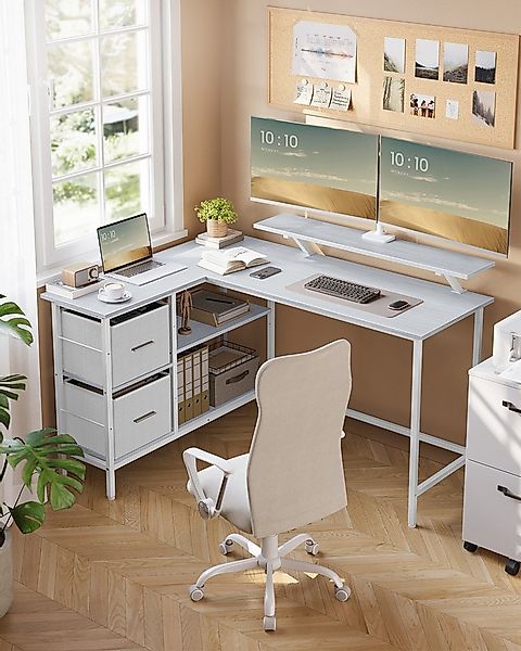 VASAGLE Eckschreibtisch Schreibtisch, L-Form, mit verstellbarer Ablage und günstig online kaufen