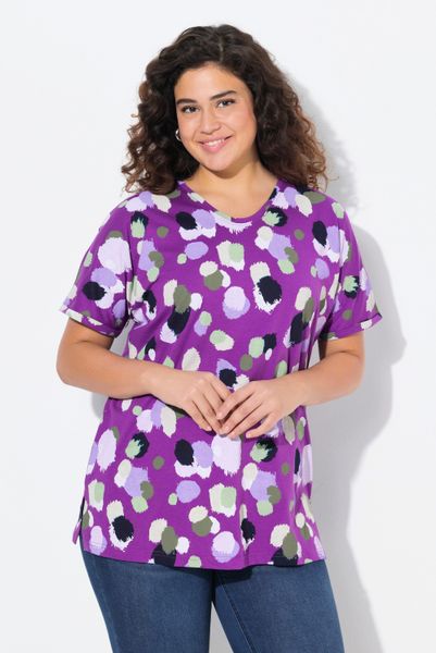 Ulla Popken T-Shirt T-Shirt Tupfen oversized günstig online kaufen