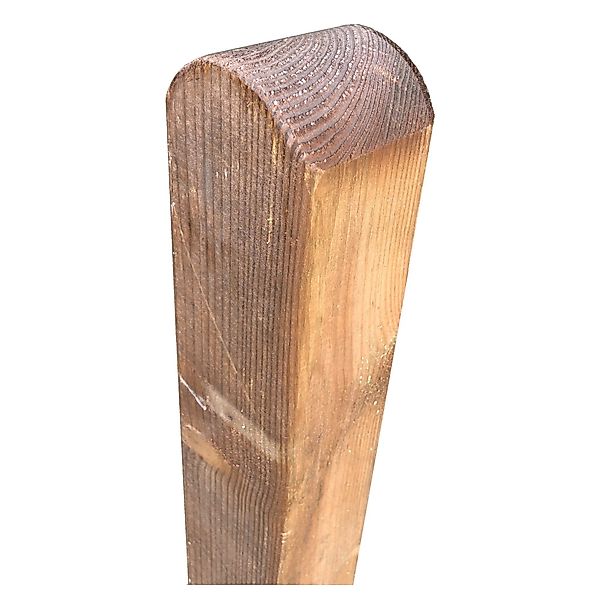 T & J Pfosten Kopf gerundet 9 cm x 9 cm x 190 cm Braun günstig online kaufen