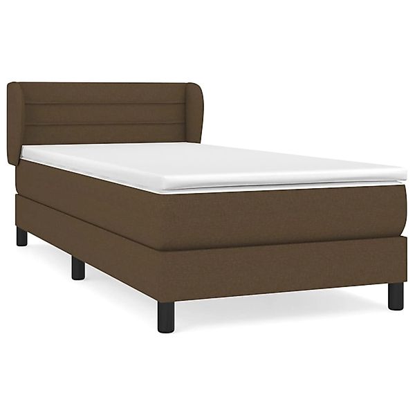 Vidaxl Boxspringbett Mit Matratze Dunkelbraun 100x200 Cm Stoff günstig online kaufen