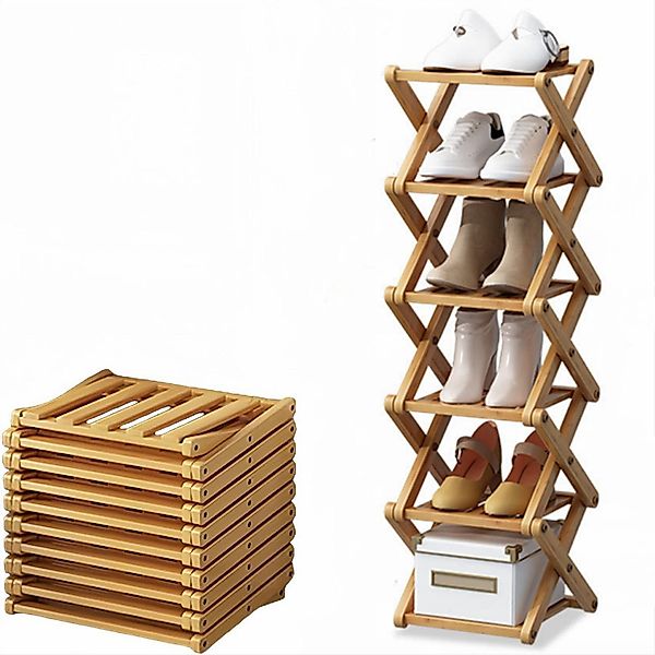 KingLux Schuhregal 6 Schichten Multifunktional Faltbares günstig online kaufen