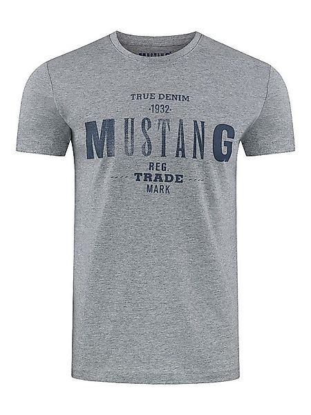 MUSTANG T-Shirt Herren Printshirt Regular Fit (1-tlg) Kurzarm Tee Shirt mit günstig online kaufen