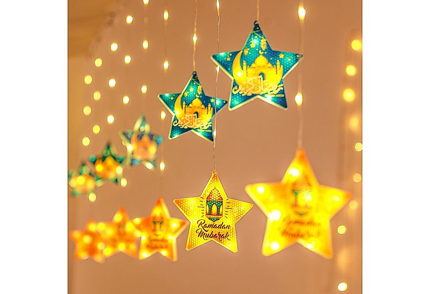 Rosnek LED-Lichtervorhang 3M, 8 Modi, Fernbedienung, Batterie/USB, für Rama günstig online kaufen