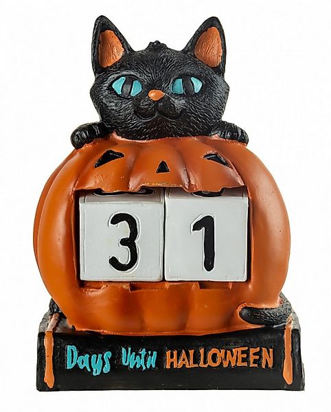 Horror-Shop Dekoobjekt 31 Tage Halloween Countdown Deko mit Katze & Kürbi günstig online kaufen