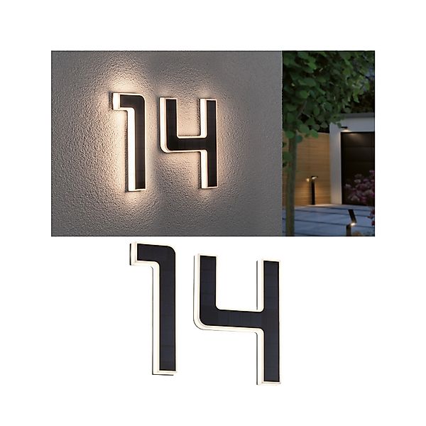 Paulmann "Set Solar LED Hausnummernleuchte inkl. wechselbarer Akku Nummer 1 günstig online kaufen