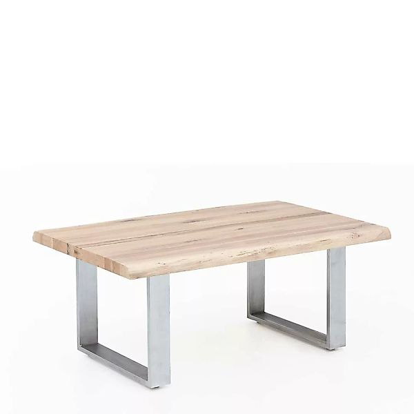 Industrial Sofa Tisch in Eiche White Wash Bügelgestell günstig online kaufen