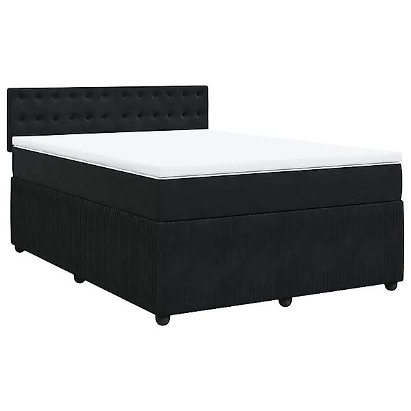 vidaXL Boxspringbett mit Matratze Schwarz 160x200 cm Samt 3290096 günstig online kaufen