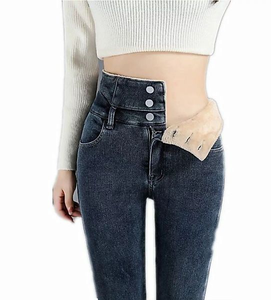 FIDDY Anzughose Jeans Damen Winter Outdoor Wear All-Match enge Hosen günstig online kaufen