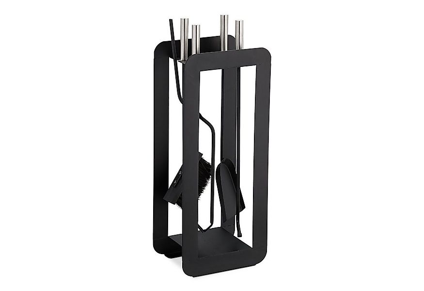 relaxdays Kamingarnitur 5-teiliges Kaminbesteck schwarz modern günstig online kaufen