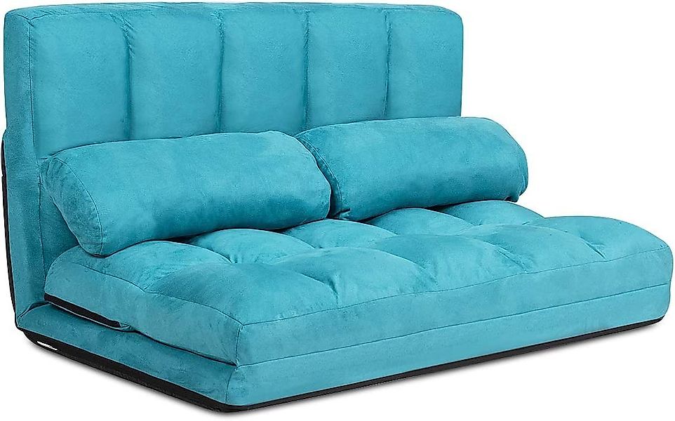 KOMFOTTEU Sofa 2 Sitzer Bodensofa, mit 2 Kissen,3 in 1 Sofabett günstig online kaufen