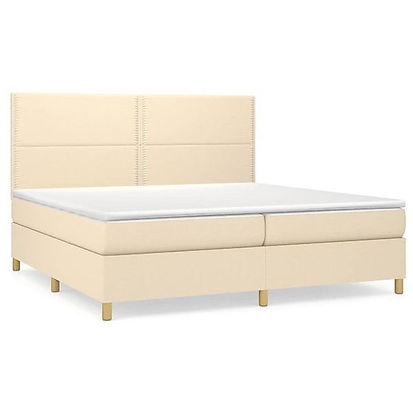 vidaXL Boxspringbett Boxspringbett mit Matratze Creme 200x200 cm Stoff Bett günstig online kaufen