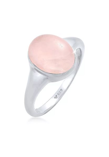 Elli Siegelring "Siegelring Rosa Quarz Edelstein Oval 925 Silber" günstig online kaufen