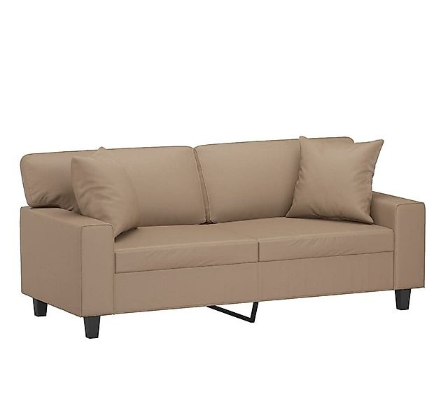 vidaXL Sofa 2-Sitzer-Sofa mit Zierkissen Cappuccino-Braun 140 cm Kunstleder günstig online kaufen