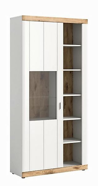 möbelvita Vitrine Rio Stauraumvitrine B/H/T 100x204x37,5 in weiß günstig online kaufen