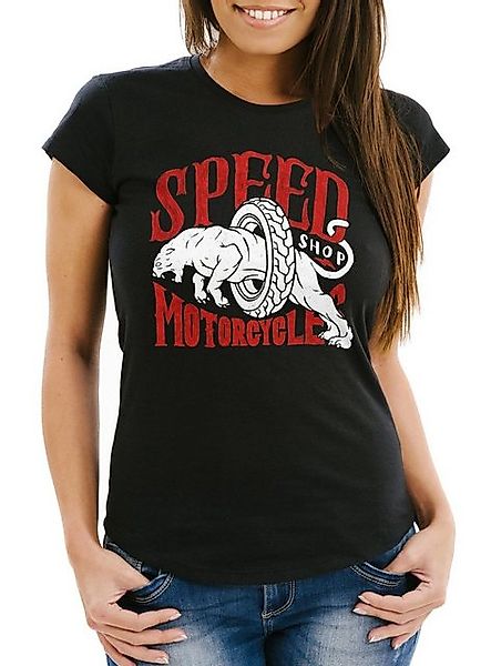 Neverless Print-Shirt Damen T-Shirt Motorrad Biker Vintage Retro Slim Fit m günstig online kaufen