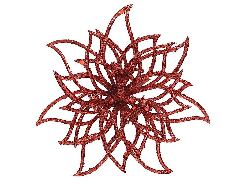 Kaemingk Weihnachtsbaumklammer, Weihnachtsstern - Kunststoff Blume günstig online kaufen