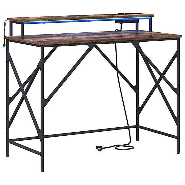 vidaXL Schreibtisch Räuchereiche 100 x 50 x 86,5 cm Holzwerkstoff 859397 günstig online kaufen