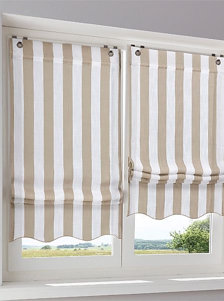 Rollo Raffrollo, heine, halbtransparent, Ösen mit günstig online kaufen