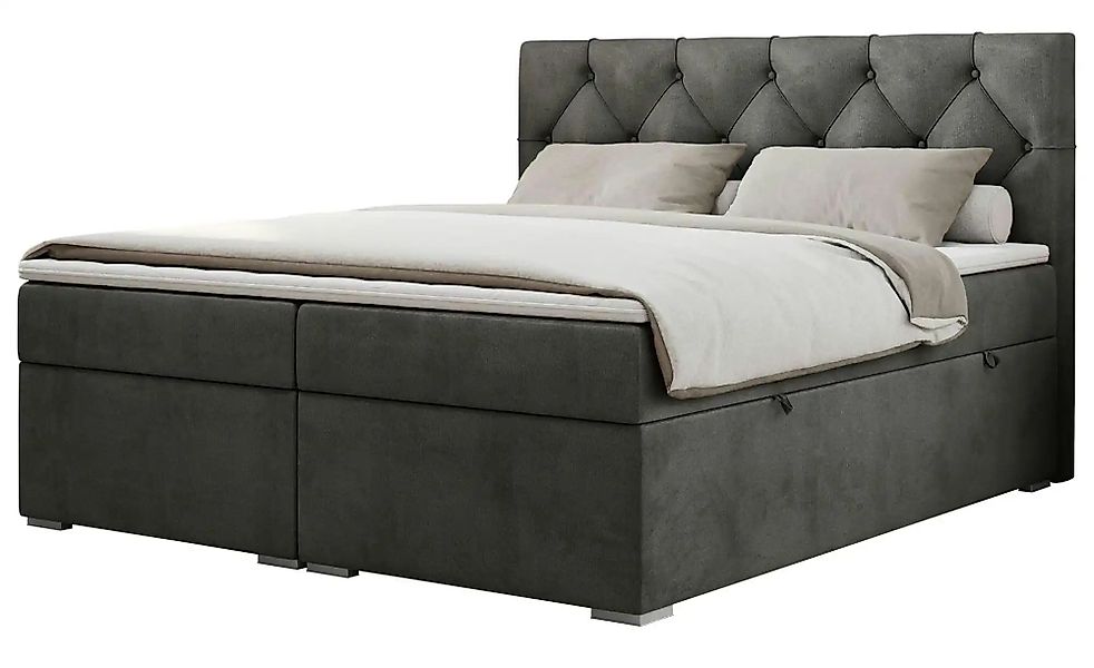Boxbett mit Bettkasten Alda ¦ grau ¦ Maße (cm): B: 200 H: 118 Betten > Komf günstig online kaufen