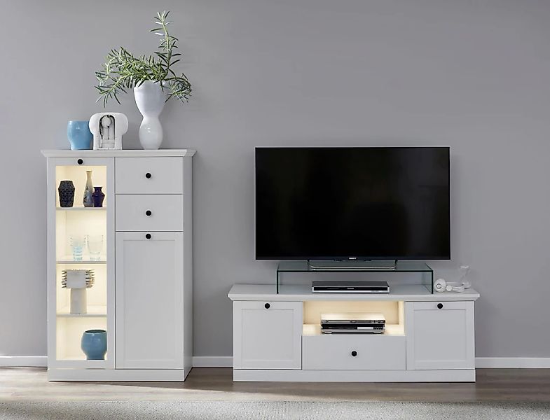 Home affaire Wohnwand "Örebro" Set, 2 Stk. tlg. zeitloser Landhausstil, mit günstig online kaufen