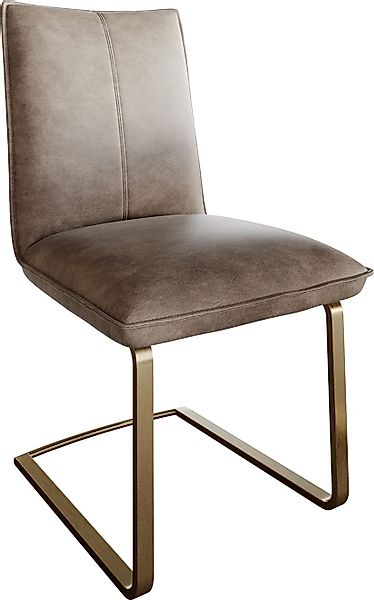 DELIFE Polsterstuhl Lelio-Flex, Freischwinger flach Gold günstig online kaufen