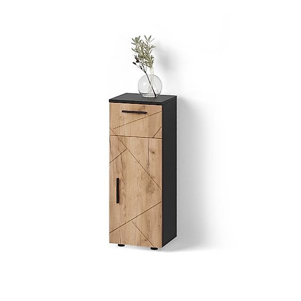 Livinity® Midischrank Ronco, Goldkraft Eiche/Anthrazit/Anthrazit, 30 x 81 c günstig online kaufen