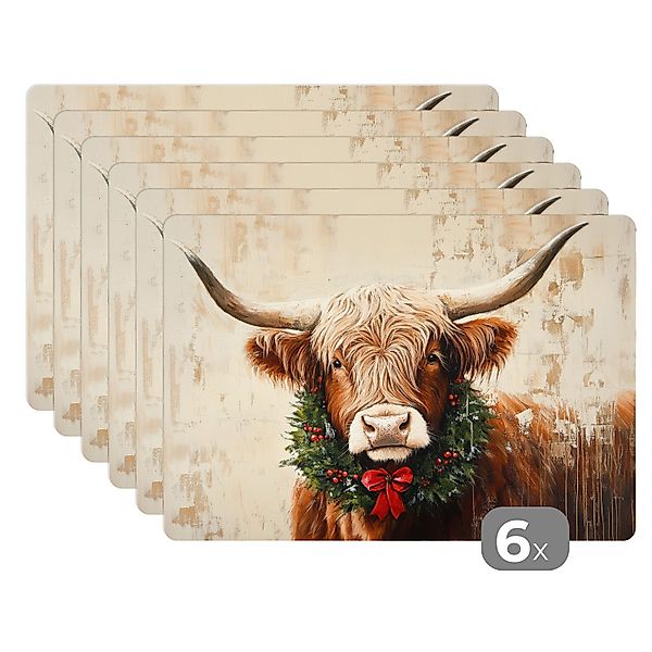 MuchoWow Platzset Weihnachten - Schottischer Highlander günstig online kaufen