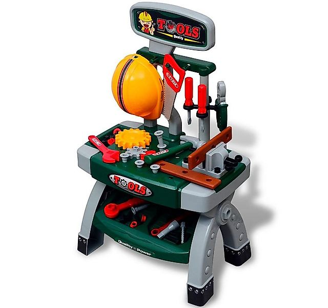 vidaXL Kinderwerkbank Werkzeugbank mit Werkzeugen grün + grau Kinderferngla günstig online kaufen