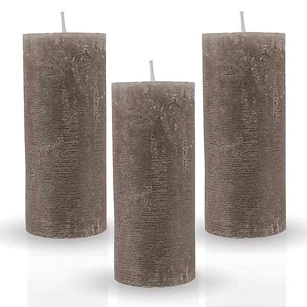 Bestgoodies Rustic-Kerze Stumpenkerzen Rustikal (3-tlg), Antik günstig online kaufen