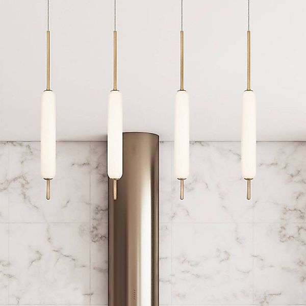 LED-Hängeleuchte CUMBERLAND, gold, Ø 13 cm, Metall/Glas günstig online kaufen