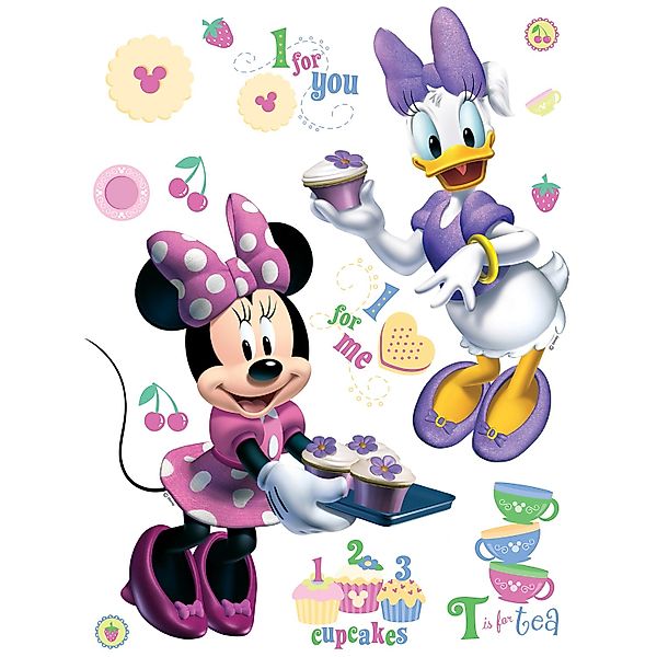 Disney Wandtattoo Minnie Maus & Daisy Duck Rosa und Lila 65 x 85 cm 600184 günstig online kaufen