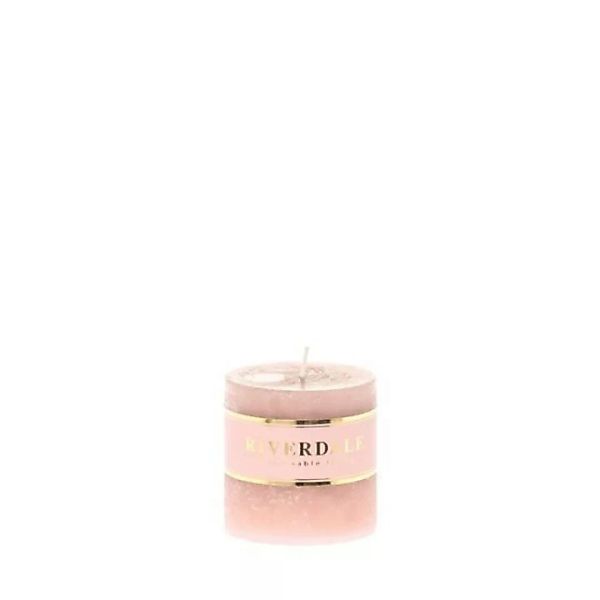 Kerze 7x7 cm rosa glatt günstig online kaufen