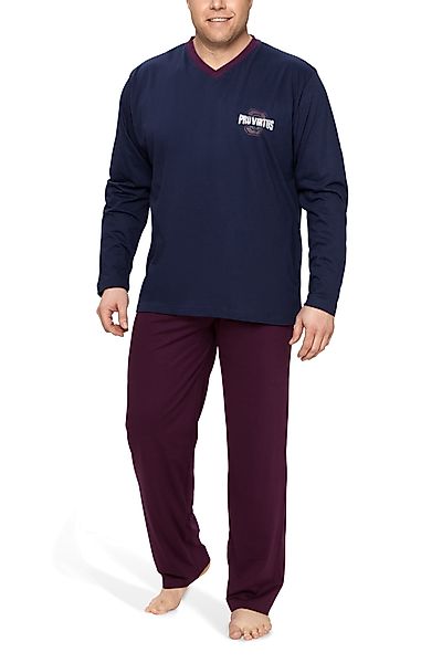 Moonline Pyjama Schlafanzug Herren lang in günstig online kaufen