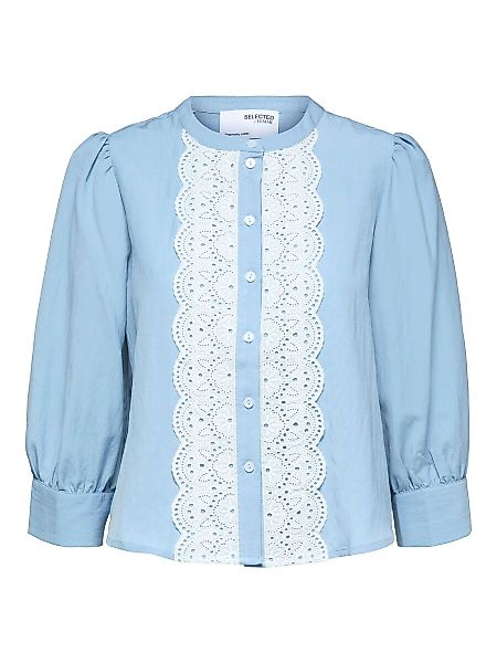 SELECTED Bestickte Hemd Damen Blau günstig online kaufen