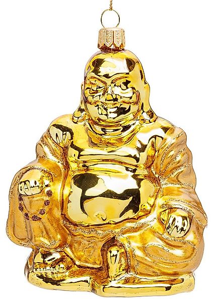 SIKORA Weihnachtsbaumkugel Goldener Buddha besondere Weihnachtskugel Glas F günstig online kaufen
