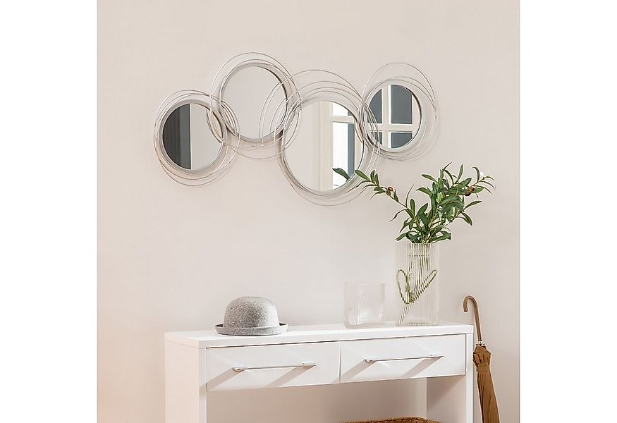 HOMCOM Wandbild 3er Set, mit 4 runden Spiegeln, modern (Wanddeko, 1 St), Me günstig online kaufen