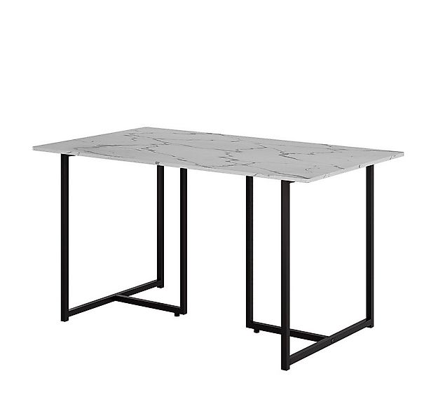 Vicco Esstisch Merido, Schwarz/Marmor-Weiß, 140 x 80 cm (1-St) günstig online kaufen