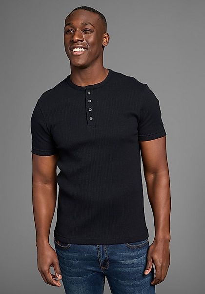 Bruno Banani Henleyshirt in elastischer Rippenqualität günstig online kaufen