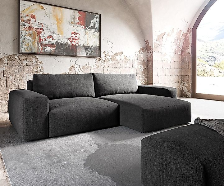 DELIFE Ecksofa Lanzo, XL Mikrofaser Schwarz günstig online kaufen