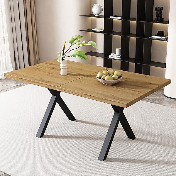 SOFTWEARY Esstisch (Holzoptik, 1-St., 140/80/76 cm), günstig online kaufen