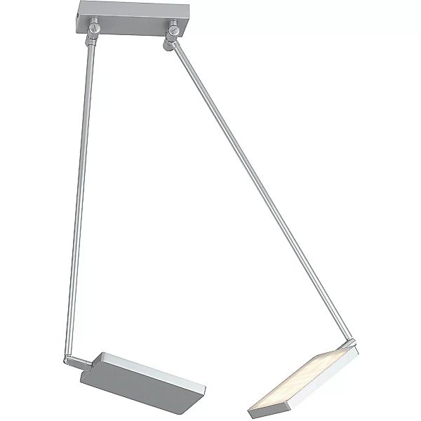 Luce Design LED-Deckenleuchte Book-PL-GR 2-flammig Silber 16 cm x 25 cm günstig online kaufen