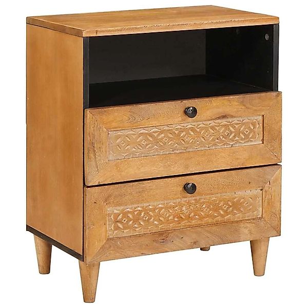 vidaXL Nachttisch Hellbraun 50 x 33 x 60 cm Massives Mangoholz 4018090 günstig online kaufen